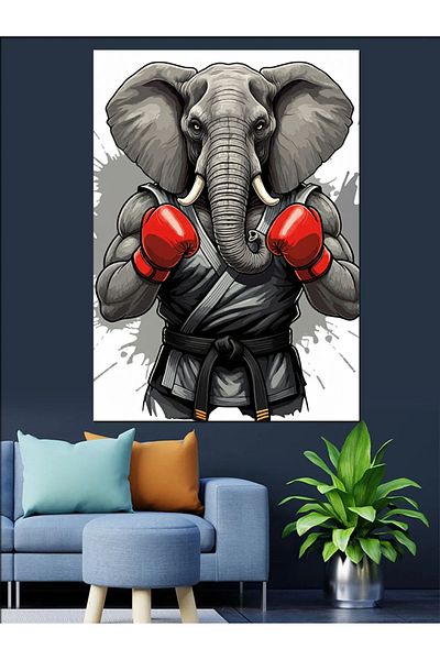 Tablomega Pânză Decorativă Boxer Elephant - Lemn MDF