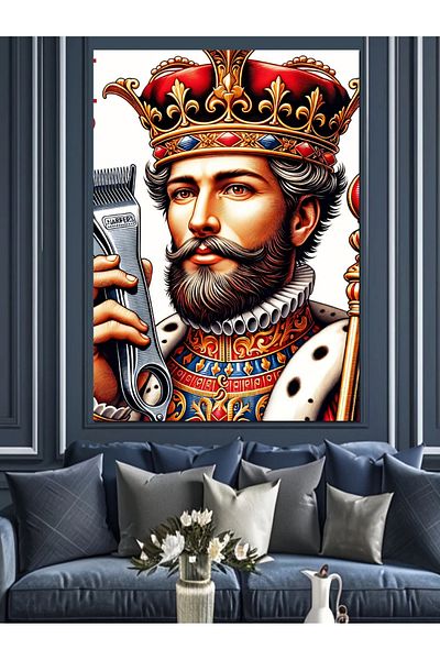 Tablomega King Portrait Decorative Canvas - Mdf Wooden Painting