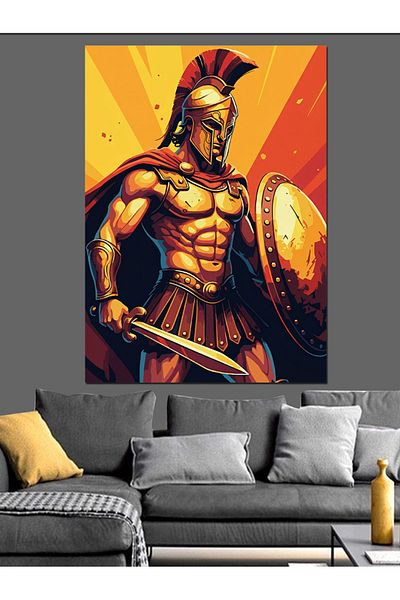 Tablomega Pânză decorativă Armored Gladiator Warrior - Lemn MDF