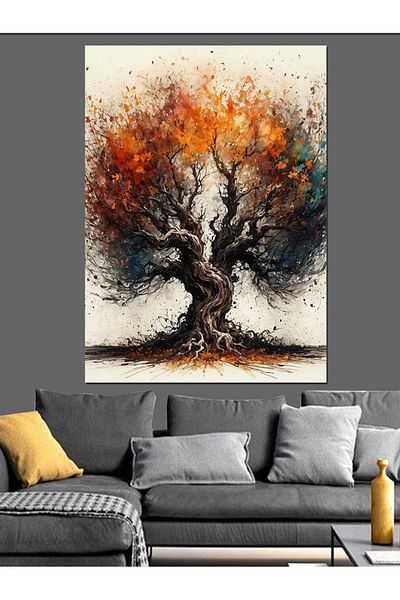 Tablomega Old Tree Landscape Decorative Canvas - Mdf Wooden Painting