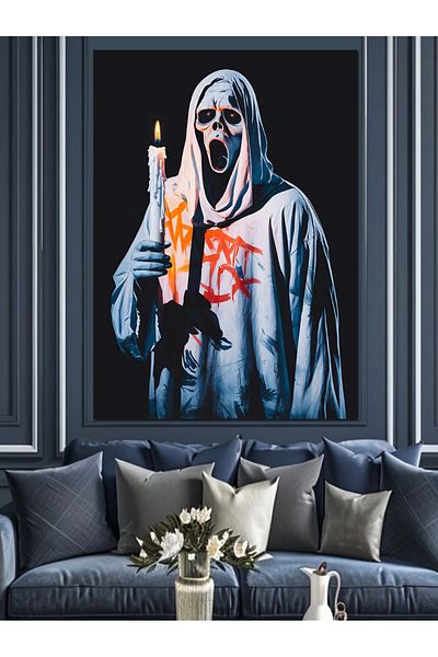 Tablomega Masked Killer Decorative Canvas - Mdf Wooden Painting