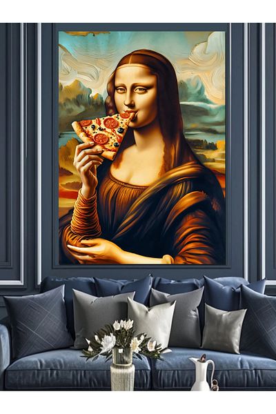 Tablomega Smoking Mona Lisa Decorative Canvas - Mdf Wooden Painting