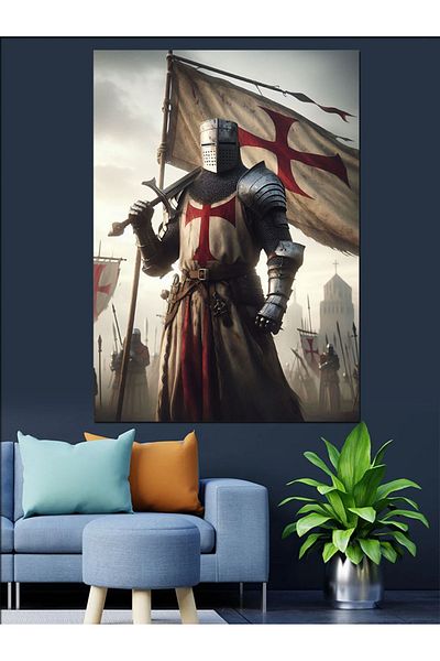 Tablomega Pânză Decorativă Cavaler Crusader - Lemn MDF