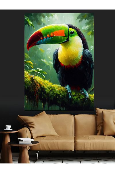 Tablomega Tropical Toucan Bird Decorative Canvas - Mdf Wooden Painting
