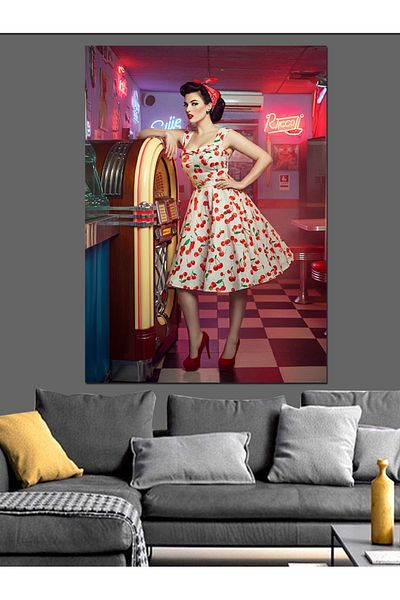 Tablomega Woman Selling Ice Cream Decorative Canvas - Mdf Wooden Painting