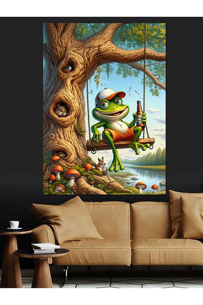 Tablomega Frog and Cicada Decorative Canvas - Mdf Wooden Painting