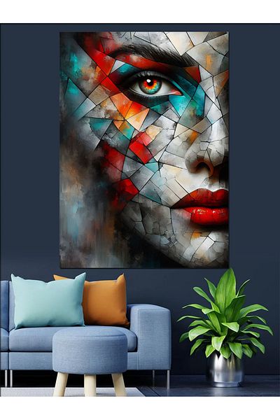 Tablomega Femeie Fragmentată Pânză Decorativă - Lemn MDF Pictură