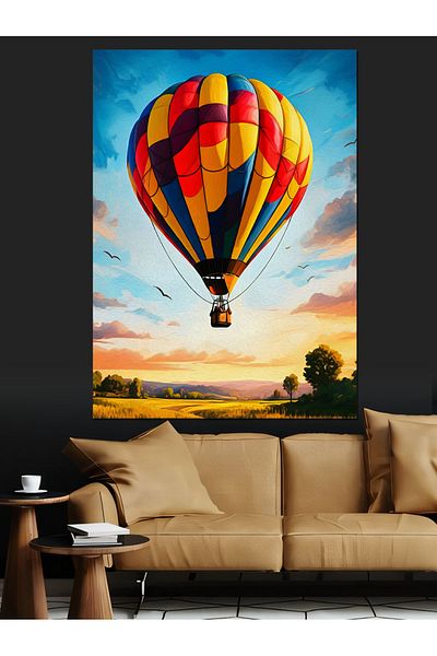 Tablomega Hot Air Balloon Decorative Canvas - Mdf Wooden Painting