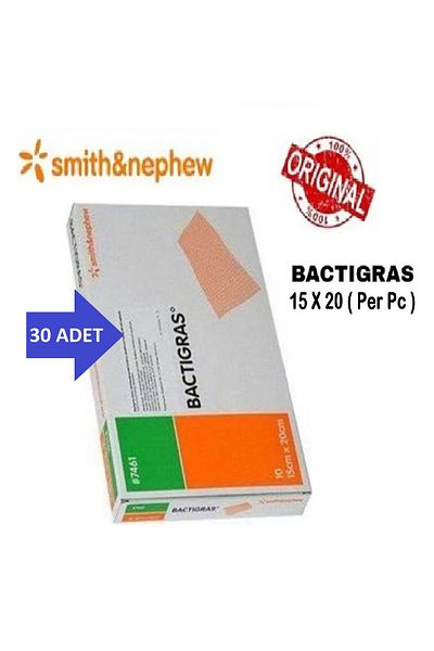 SMİTH & NEPHEW Antiseptic Bactigras Tulle Wrap Wound Care Cover 15cm X 20cm 30 Pieces