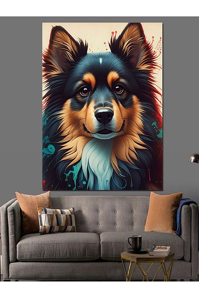 Tablomega Dog Portrait Decorative Canvas - Mdf Wooden Painting