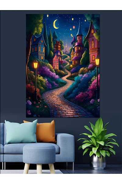 Tablomega Fairytale Path Decorative Canvas - Mdf Wooden Painting