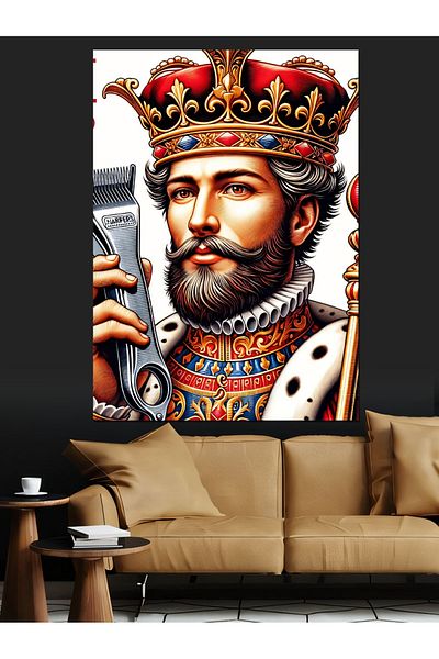 Tablomega King Portrait Decorative Canvas - Mdf Wooden Painting