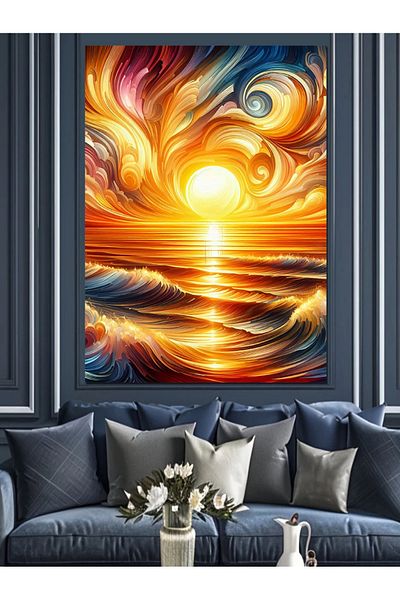 Tablomega Rainbow Sun Landscape Decorative Canvas - Mdf Wooden Painting