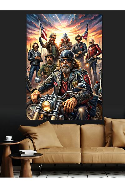 Tablomega Pânză decorativă pentru șofer motociclete - pictură din lemn MDF