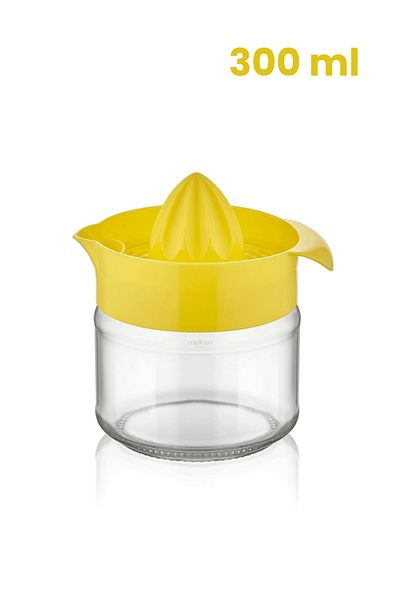 Melkan Home Glass Lemon and Citrus Squeezer 300ml - Yellow