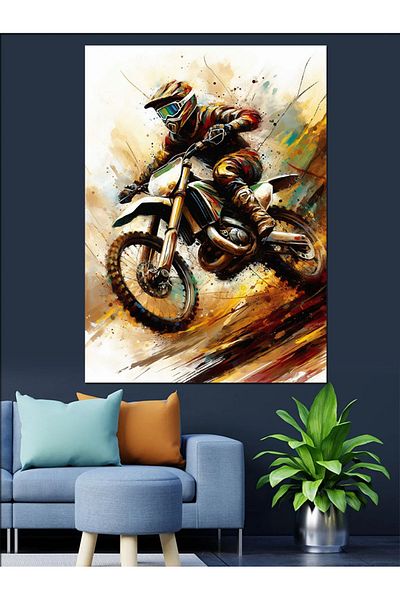 Tablomega Pânză Decorativă Motocicletă Racer - Lemn MDF