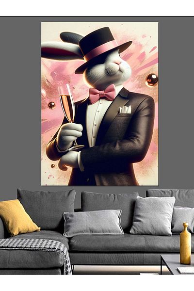 Tablomega Magician Rabbit Decorative Canvas - Mdf Wooden Painting