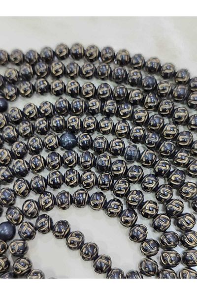 Bayraktar 500 Luxury Black Gold Color Embroidered Rosary