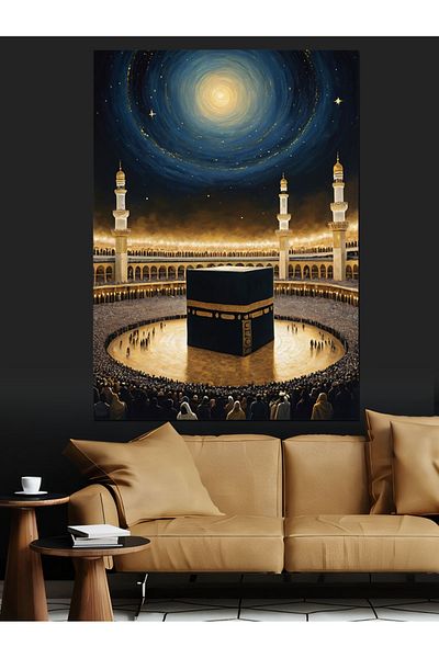 Tablomega Pânză decorativă de noapte Kaaba - Lemn MDF