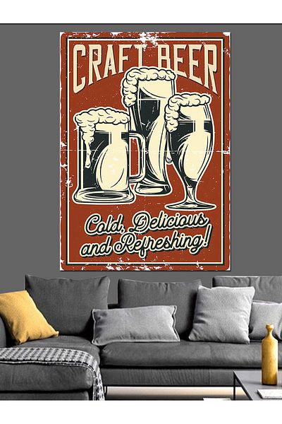 Tablomega Poster de bere artizanală Pânză decorativă - Pictură din lemn MDF