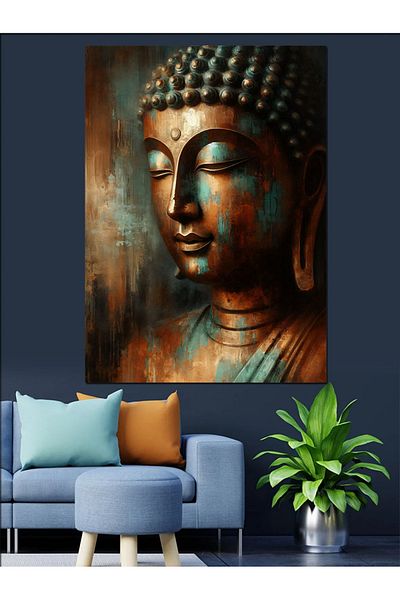 Tablomega Buddha Statue Decorative Canvas - Mdf Wooden Painting