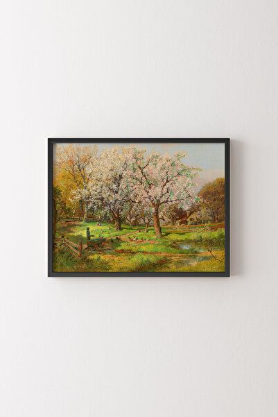 epiqart Blooming Country House Garden - Black Frame