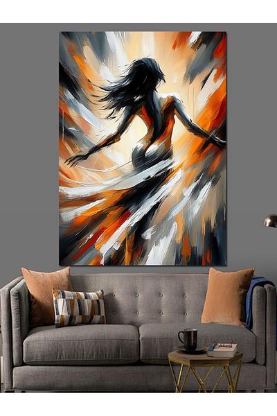 Tablomega Flame Woman Decorative Canvas - Mdf Wooden Painting