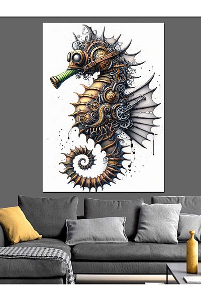 Tablomega Seahorse Decorative Canvas - Mdf Wooden Painting