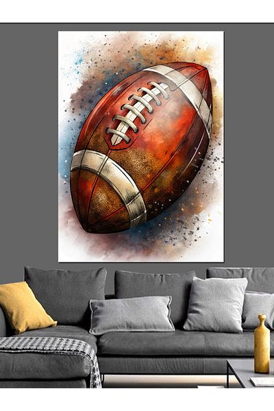 Tablomega American Football Ball Decorative Canvas - Mdf Wooden Painting