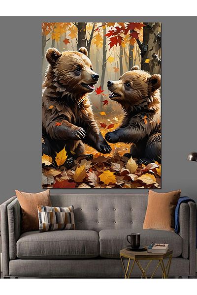 Tablomega Baby Bears Decorative Canvas - Mdf Wooden Painting