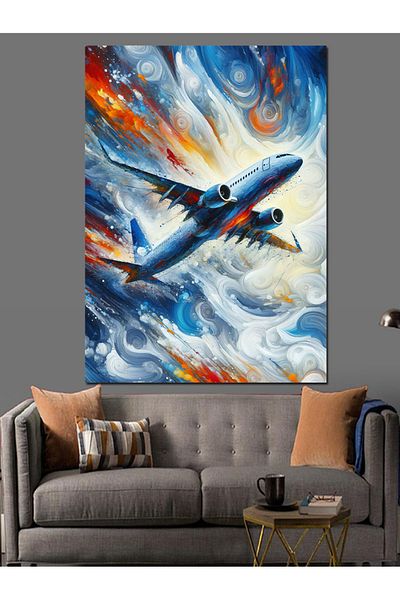 Tablomega Quickly Flying Airplane Decorative Canvas - Mdf Wooden Painting
