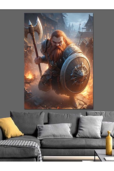 Tablomega Armored Warrior Decorative Canvas - Mdf Wooden Painting