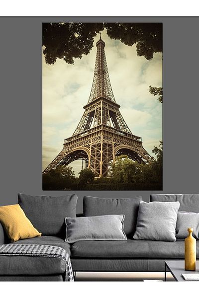 Tablomega Pânză decorativă sub Turnul Eiffel - Pictură din lemn MDF