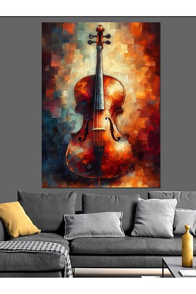 Tablomega Colorful Cello Art Decorative Canvas - Mdf Wooden Painting