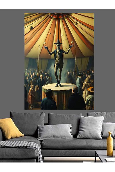 Tablomega Pânză decorativă Acrobat în circ - Lemn MDF