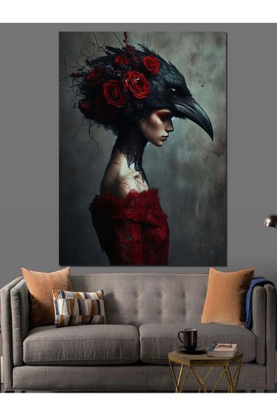 Tablomega Masked Woman Decorative Canvas - Mdf Wooden Painting
