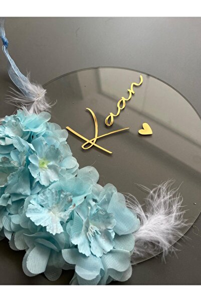 Pembe Ağaç Tasarım Atölyesi Özel Tasarım Süslü Şeffaf İsimli Pano Kapı Süsü-isme Özel Bebek Çocuk Genç Kapı Süsü