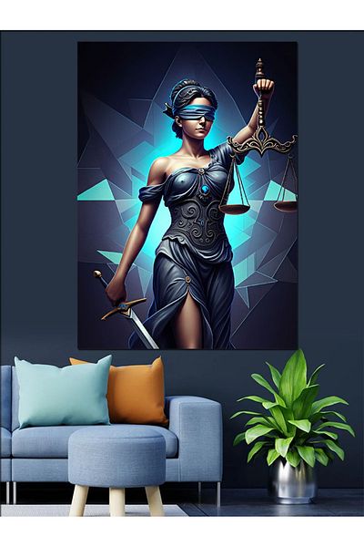 Tablomega Goddess of Justice Decorative Canvas - Mdf Wooden Painting