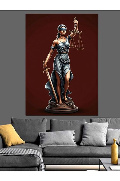 Tablomega Justice Woman Decorative Canvas - Mdf Wooden Painting