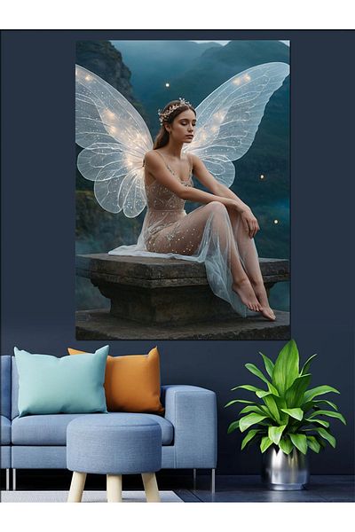 Tablomega Fairy Woman Decorative Canvas - Mdf Wooden Painting