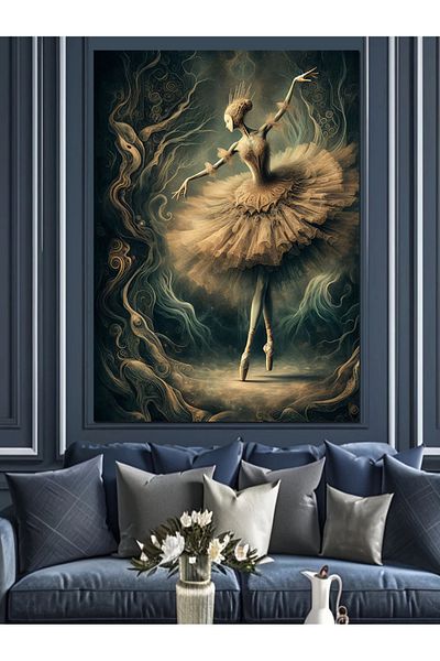 Tablomega Ballerina Figure Decorative Canvas - Mdf Wooden Painting