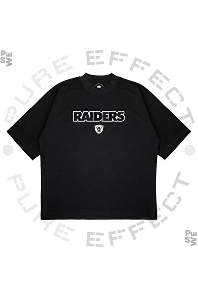 PURE EFFECT Unisex Oversize Raider Logo Printed Boxy Fit Thick Fabric (240Gsm...