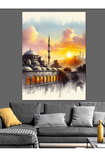 Tablomega Istanbul Landscape Decorative Canvas - Mdf Wooden Painting
