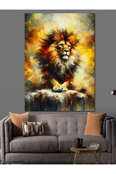 Tablomega Pânză Decorativă Asil Aslan - Lemn MDF