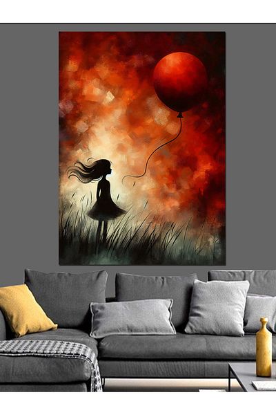 Tablomega Fata cu balon Canvas Decorativ - Tabla din lemn MDF