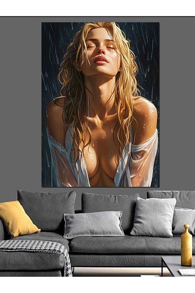 Tablomega Woman with Wet Hair Decorative Canvas - Mdf Wooden Painting