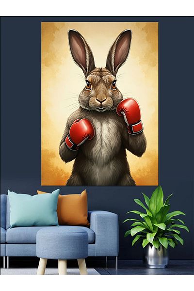 Tablomega Pânză Decorativă Boxer Rabbit - Lemn MDF
