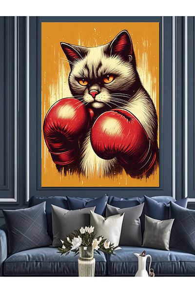 Tablomega Pânză Decorativă Boxer Cat - Lemn MDF