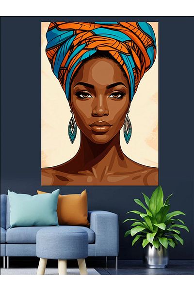 Tablomega Pânză decorativă Regina Africii - Lemn MDF