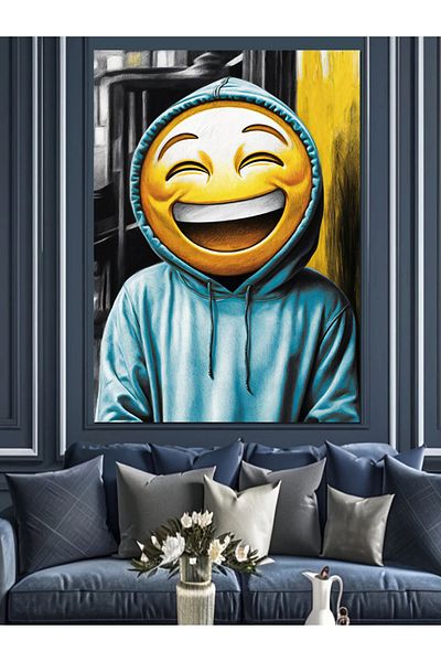Tablomega Smiley Face Mask Decorative Canvas - Mdf Wooden Painting
